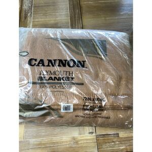 NOS Vintage Cannon Blanket Plymouth Full 72"x90"  With Nylon Binding Brown